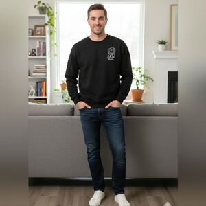 Black Sweatshirt -  Molly Dog Portrait - Size Medium - Read Description